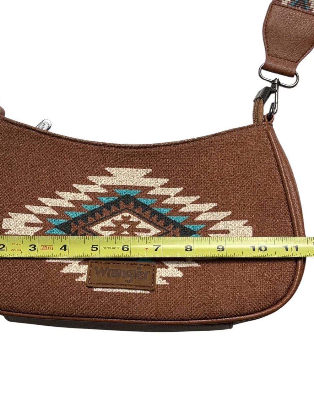 Wrangler Aztec Southwestern Crossbody Shoulder Bag Tan EUC Like New - Picture 12 of 13